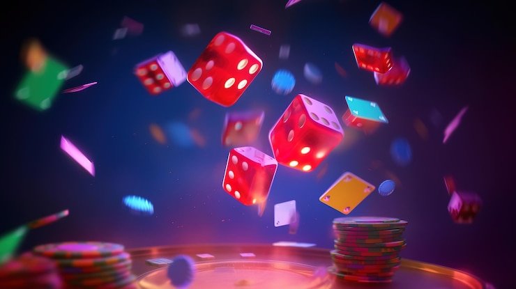 Antarmuka permainan Lightning Dice di pk 888 menampilkan tiga dadu digital dengan hasil real-time